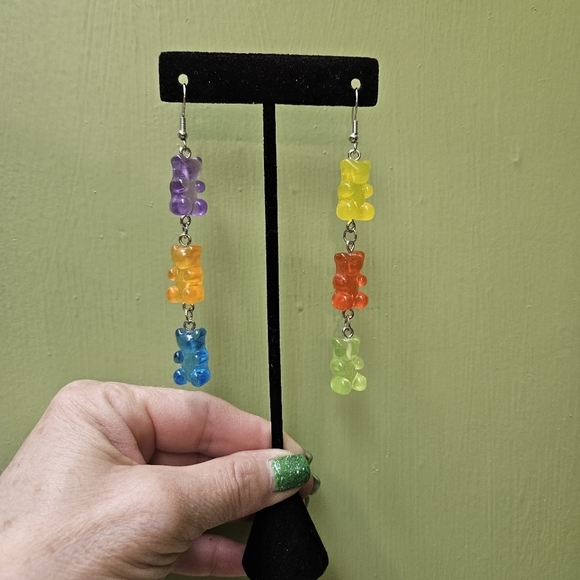 50% off 3 or more Gummy Bear Earrings Candy Color Drop Earrings - Picture 7 of 12